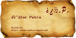 Ádler Petra névjegykártya