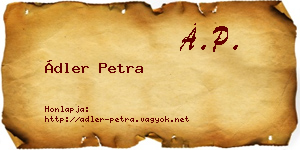 Ádler Petra névjegykártya